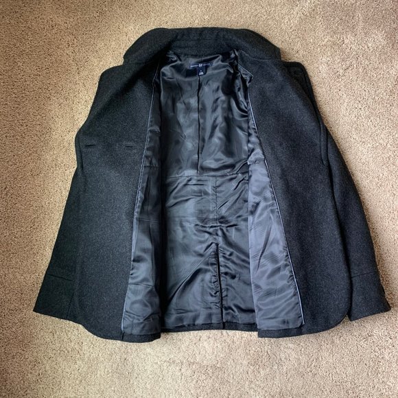 Dark Heather Grey GAP Wool Peacoat (Small) - Picture 5 of 7